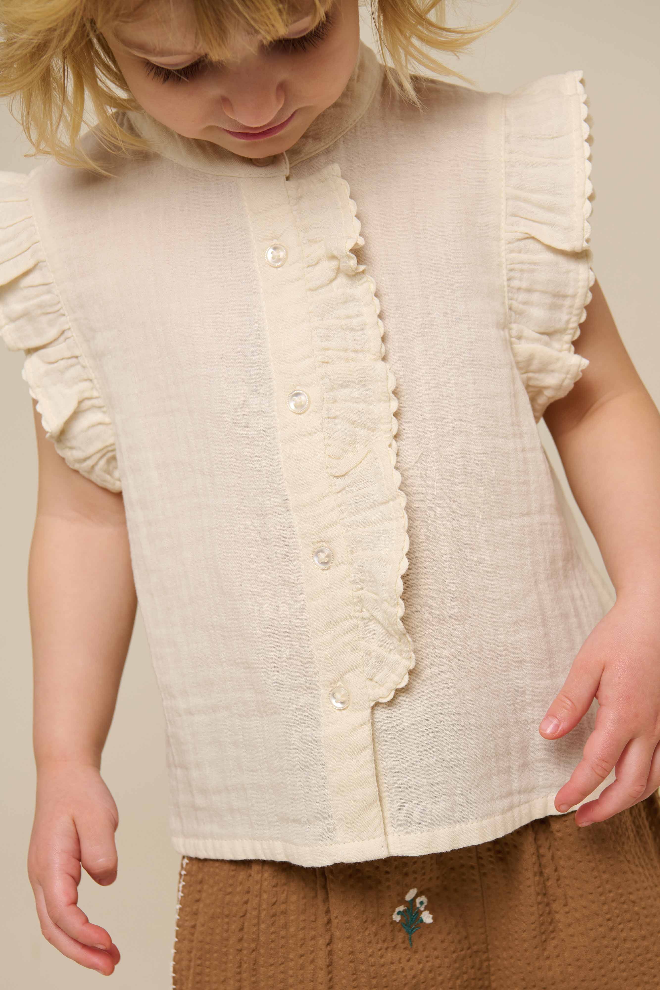 Gauze Sleeveless Top - Kids - Off White | 100930 Jasmine