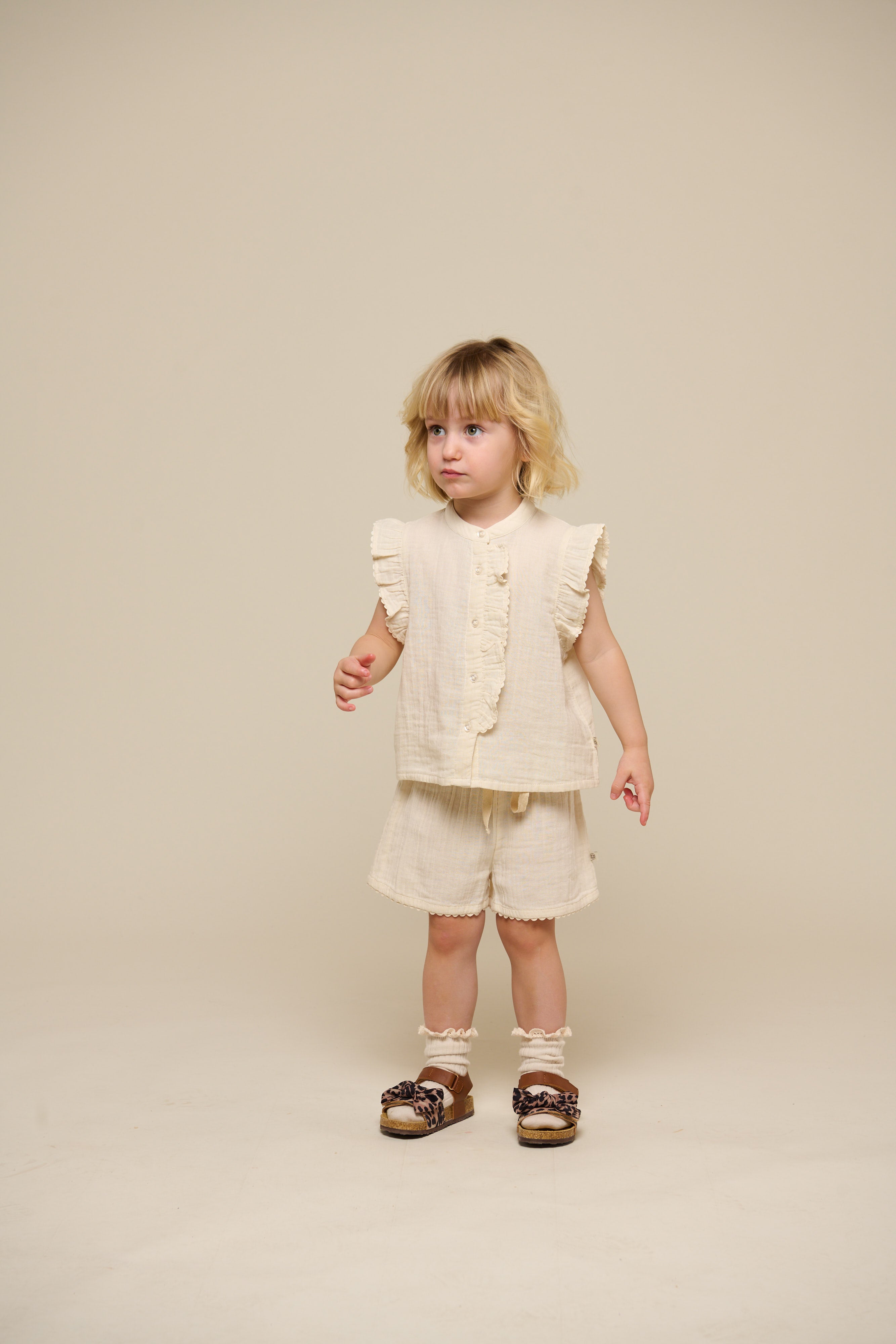 Gauze Shorts - Kids - Off White | 100924 Jasmine