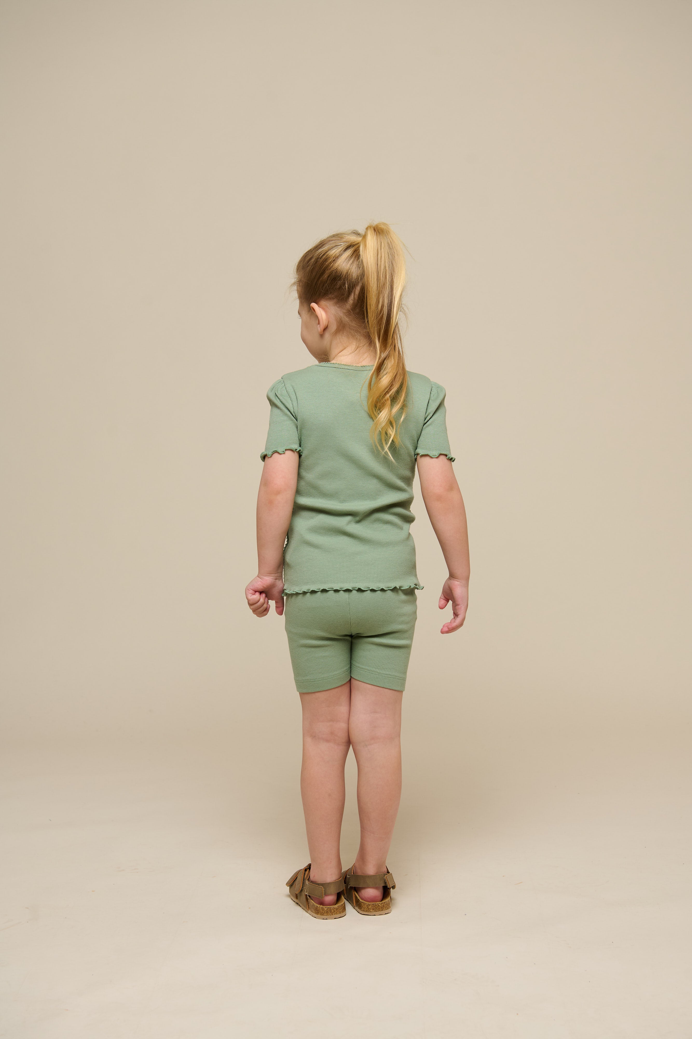 Modal Rib T-shirt - Kids - Dusty Green | 101302 Lottie