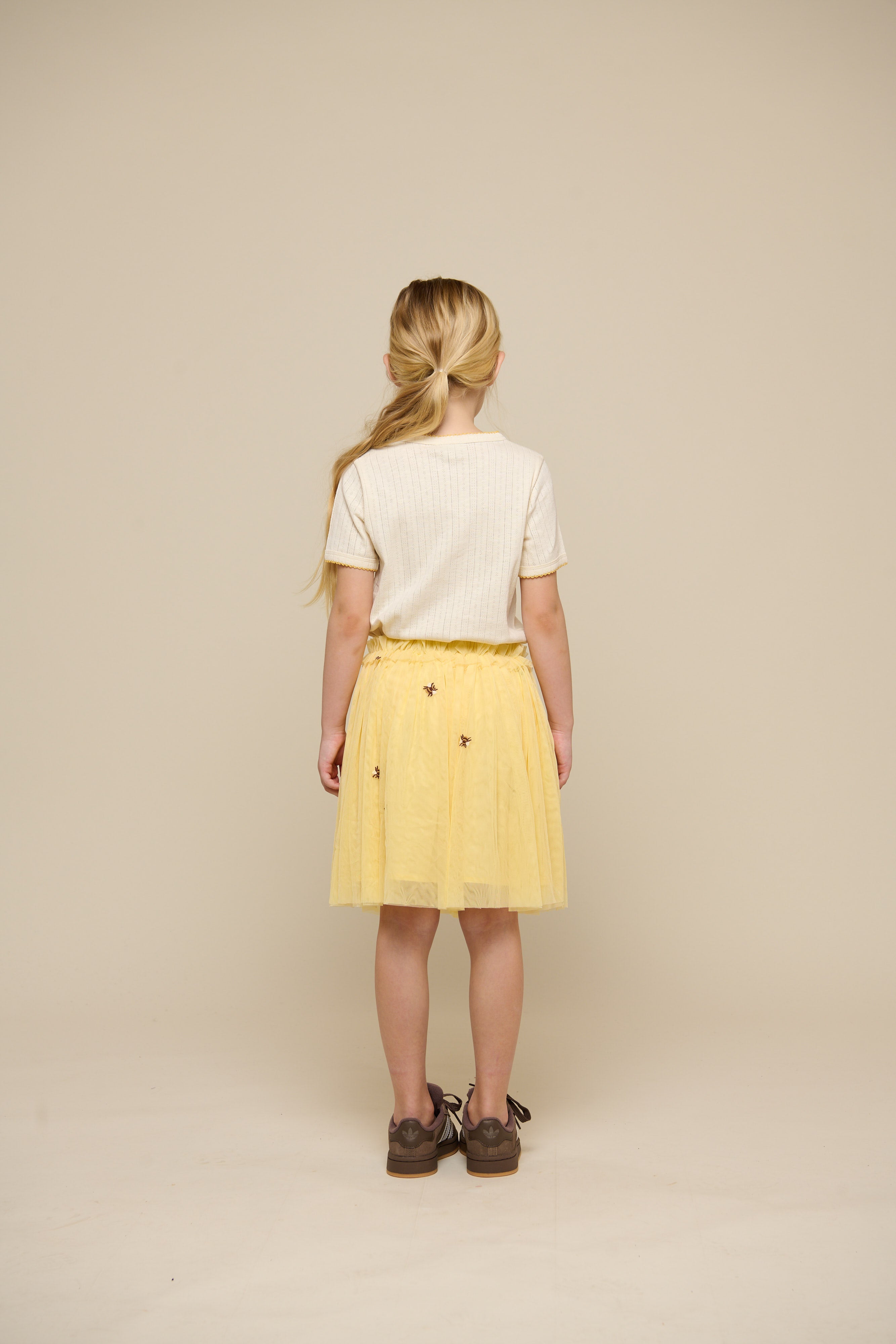 Pointelle t-shirt with contrast picot - Tween - Off White | 101290 Drew