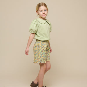 Flower Printed Poplin Shorts - Tween - Green | 100959 Poppy