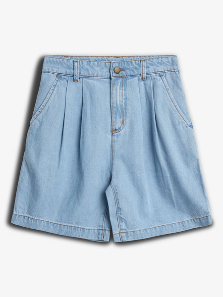 ショートパンツ BLUMARINE BLUE DENIM MINI SHORTS Embellished denim shorts in blue - Blumarine | Mytheresa