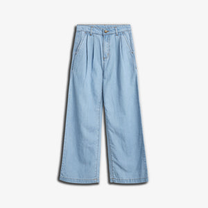 Wide-leg Soft Denim Trousers - Tween - Blue Denim | 100103 Lea