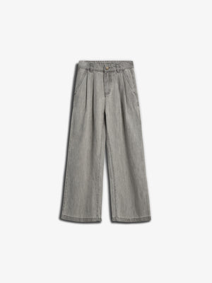 Wide-leg Soft Denim Trousers - Tween - Grey Denim | 100104 Lea