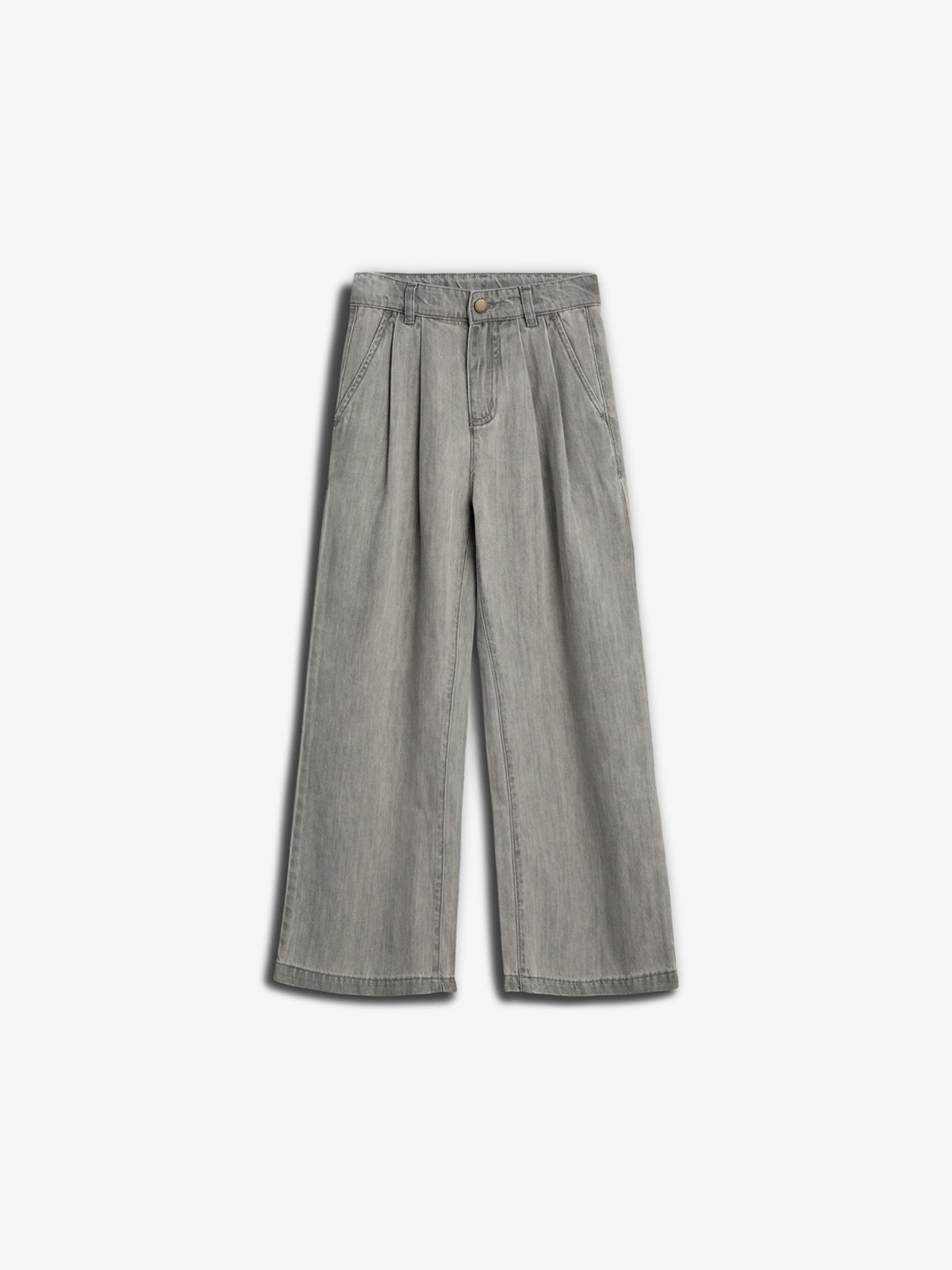 Wide-leg Soft Denim Trousers - Tween - Grey Denim | 100104 Lea