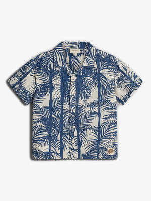 Linen Tropical Shirt - Tween - Blue | 100399 Mateo