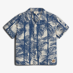 Linen Tropical Shirt - Blue | 100110 Mateo