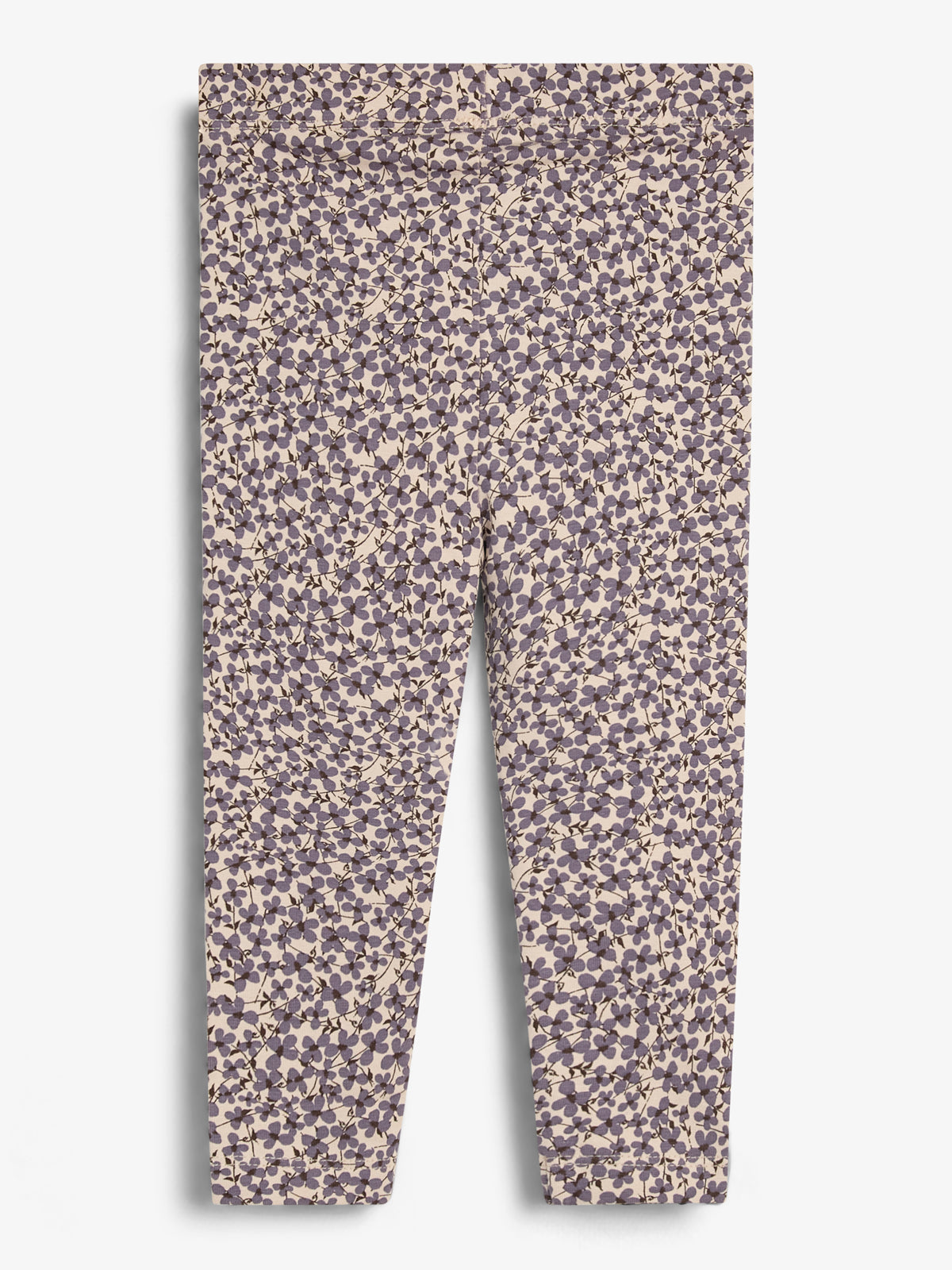 Jersey Leggings w. Ditsy Print - Little - Dusty Purple