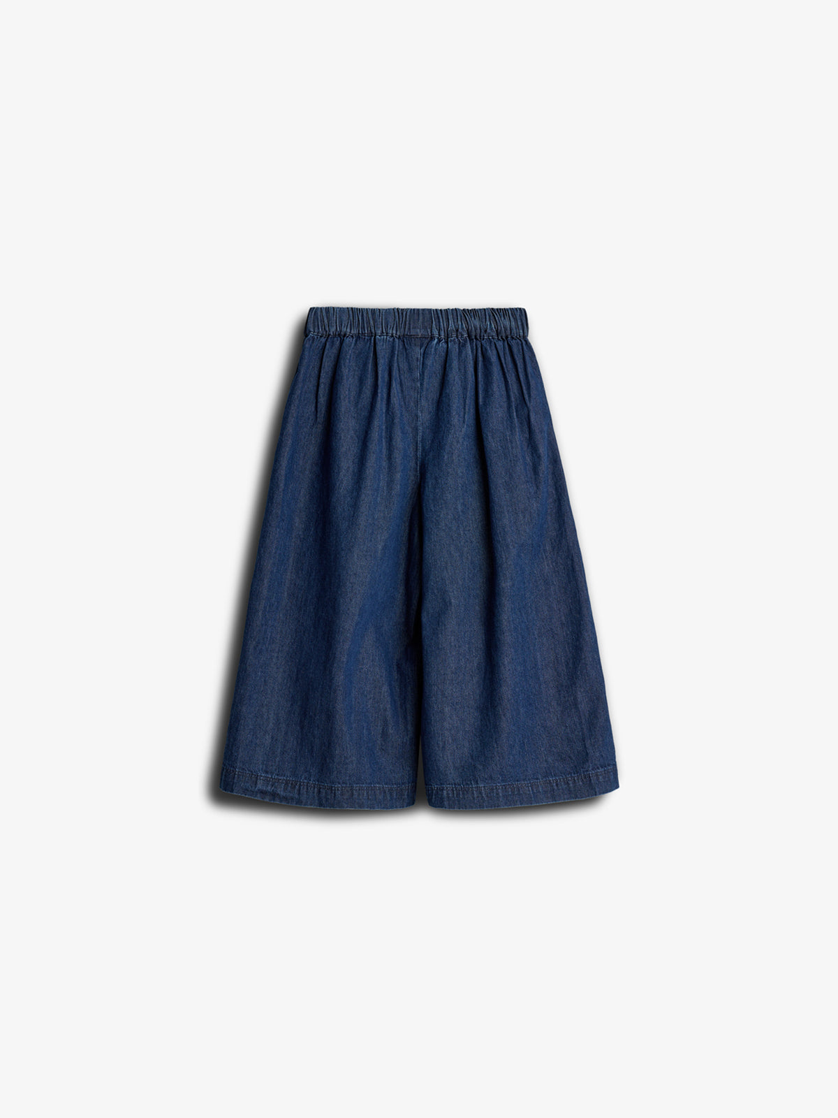 Denim Wide-leg Cropped Trousers - Kids - Dark Blue Denim | 100180 Debbie