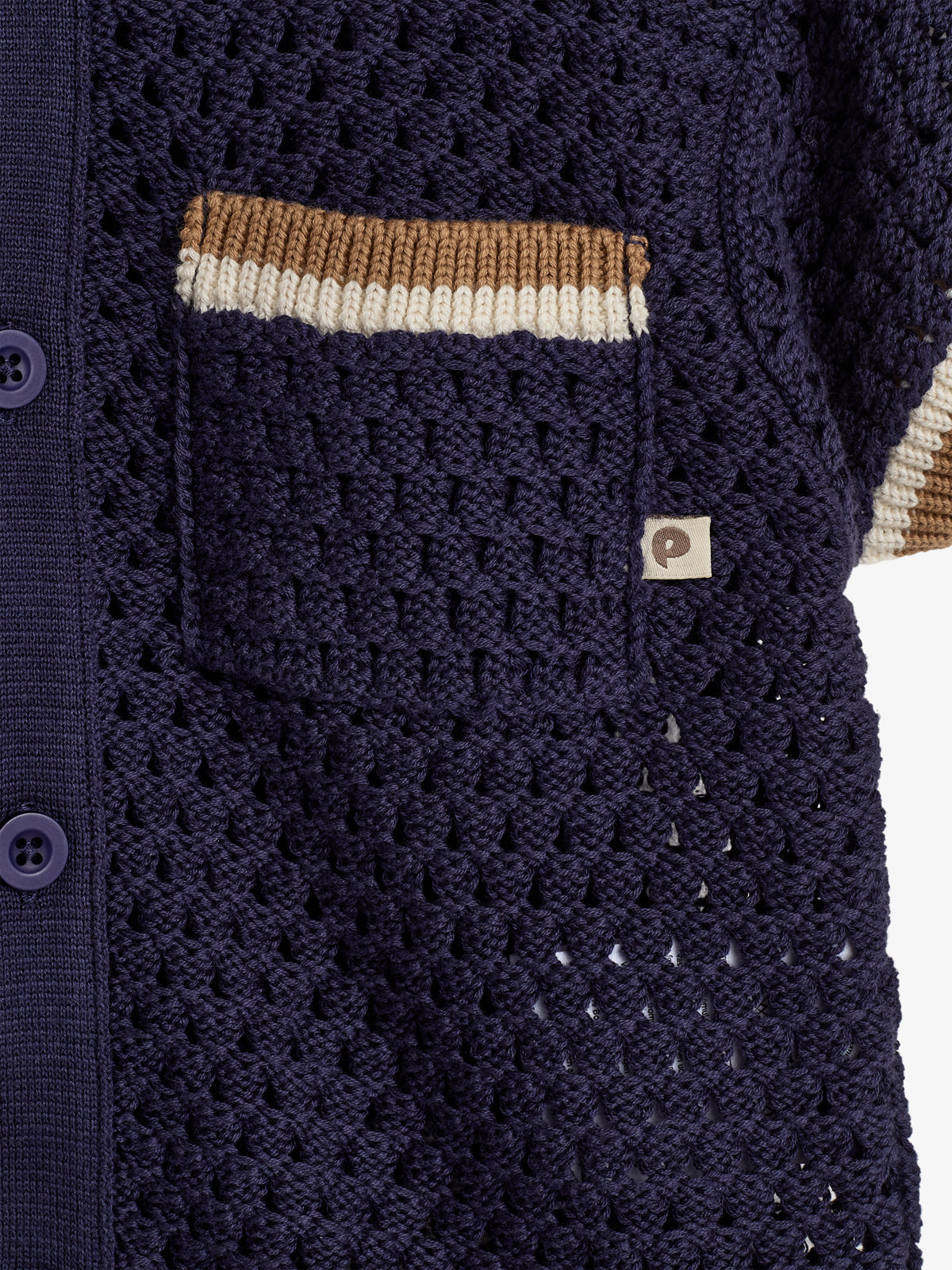 Open-knit Sports Cardigan - Tween - Navy | 100362 Carl