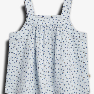 Flower Print top - Tween - Blue Flower | 100425 Annie