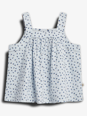 Flower Print top - Tween - Blue Flower | 100425 Annie
