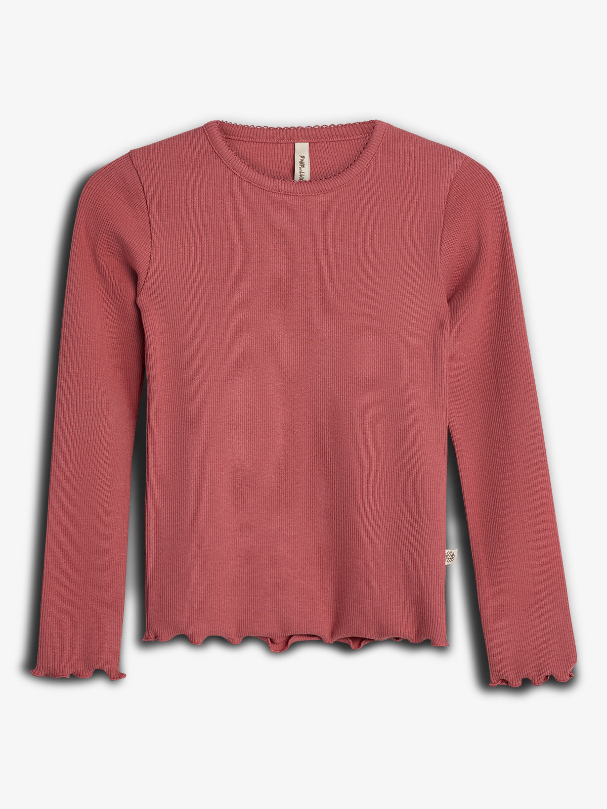 Modal Rib Long Sleeve T-shirt - Blush | 100316 Fiona