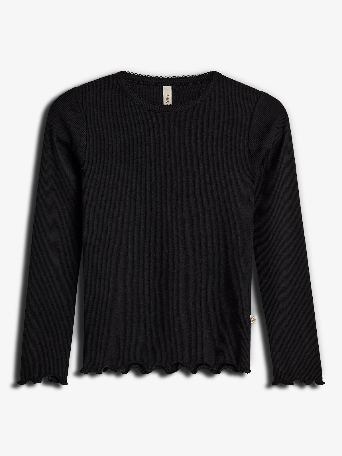 Modal Rib Long Sleeve T-shirt - Black | 100317 Fiona