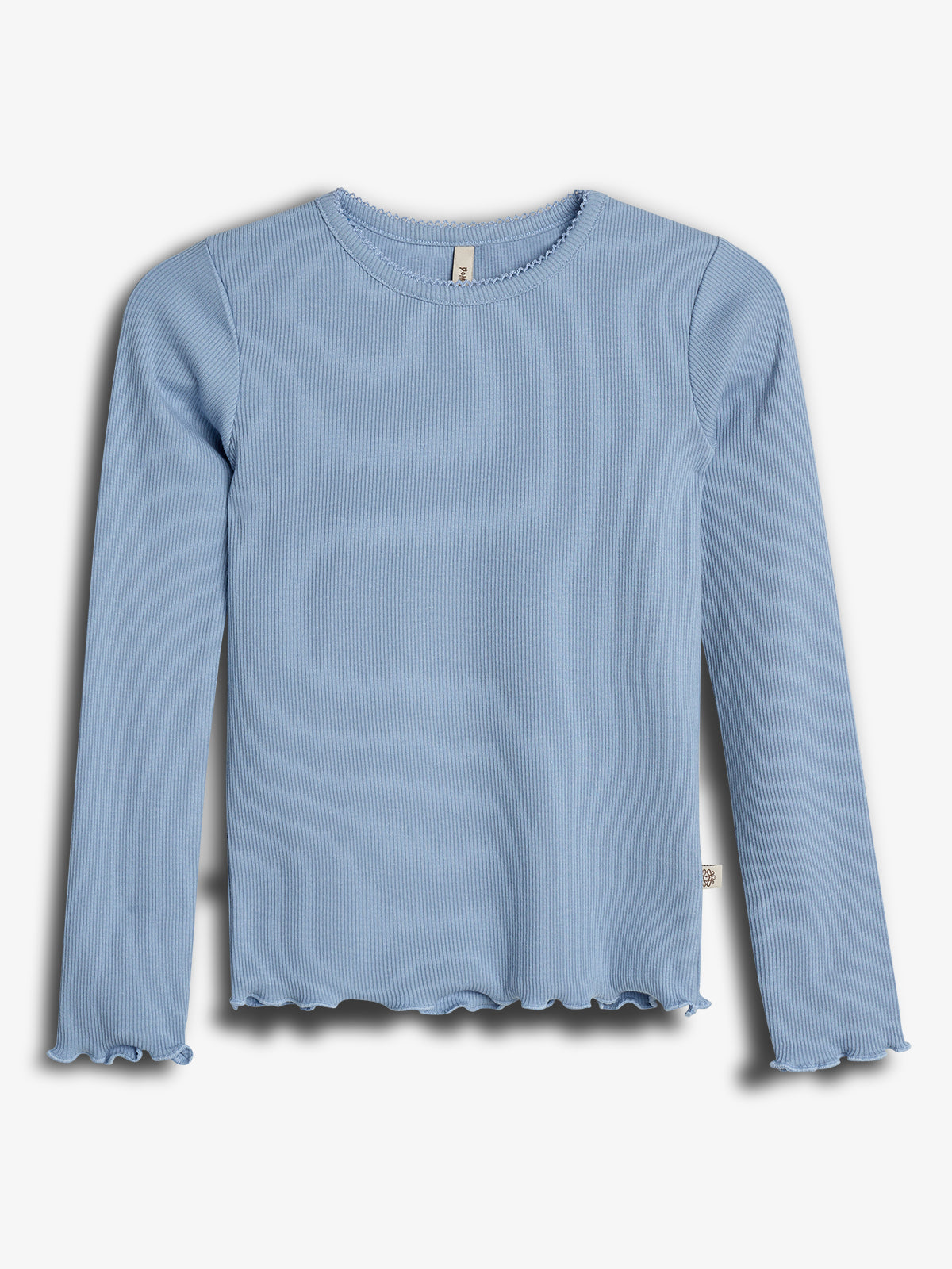 Modal Rib Long Sleeve T-shirt - Blue | 100318 Fiona