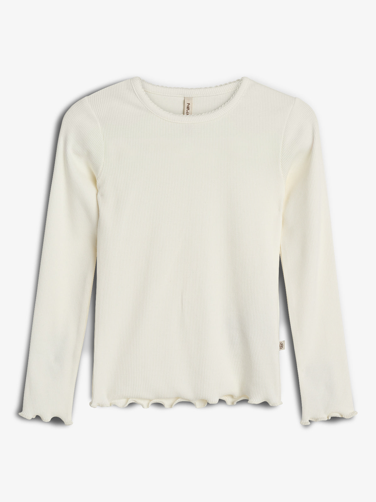 Modal Rib Long Sleeve T-shirt - Off White | 100319 Fiona