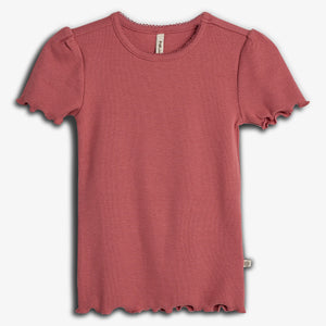 Modal Rib Short Sleeve T-shirt - Blush | 100320 Fiona