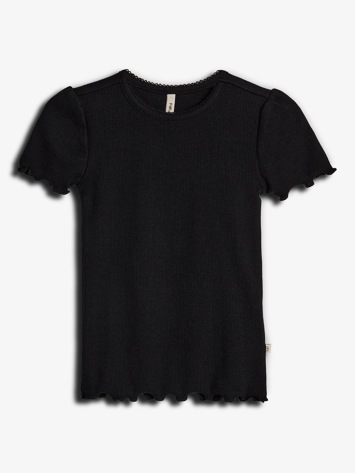 Modal Rib Short Sleeve T-shirt - Black | 100321 Fiona