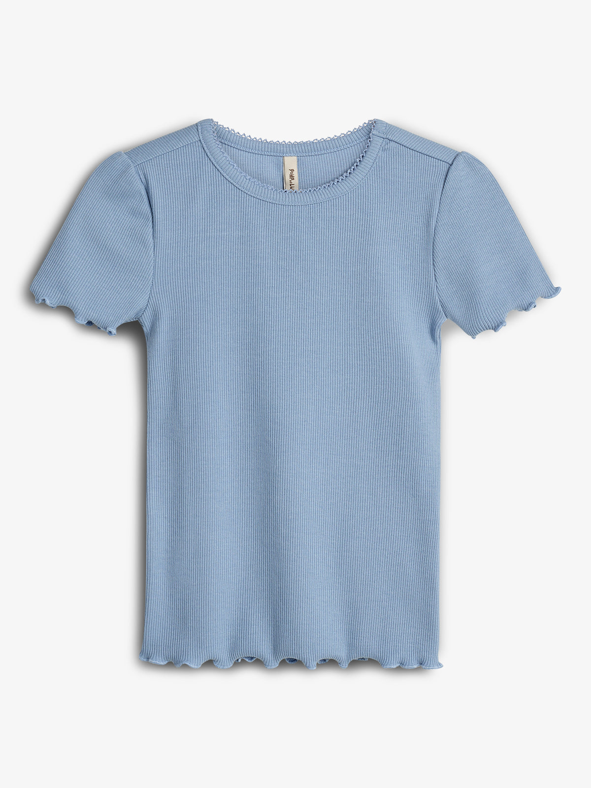 Modal Rib Short Sleeve T-shirt - Blue | 100322 Fiona
