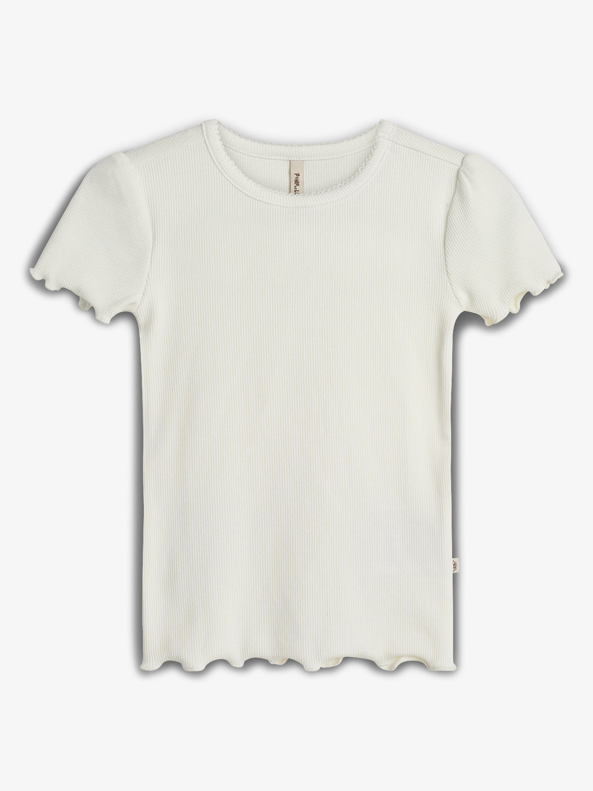 Modal Rib Short Sleeve T-shirt - Off White | 100323 Fiona