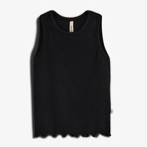 Modal Rib Sleeveless Top - Black | 100325 Fiona