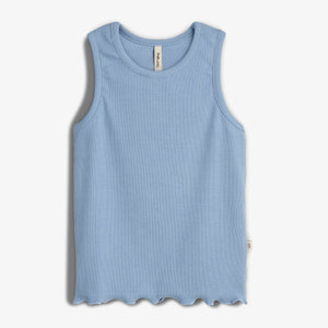 Modal Rib Sleeveless Top - Blue | 100326 Fiona