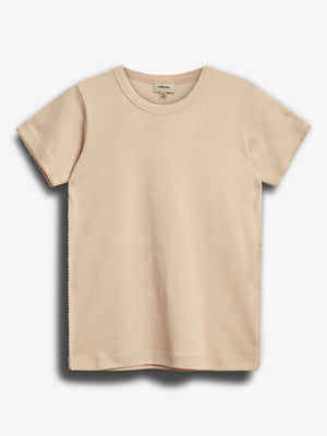Fitted T-Shirt w. Picot stitch - Light Rose | 100200 Tina