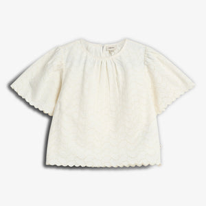 Butterfly Embroidery Blouse - Off White | 100308 Karla