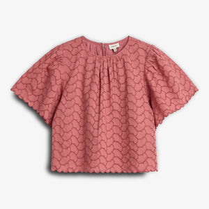 Butterfly Embroidery Blouse - Blush | 100309 Karla