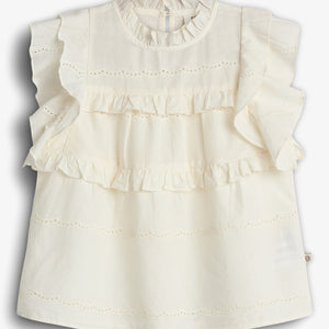 Sleeveless Frill Blouse - Tween - Off White | 100487 Frida