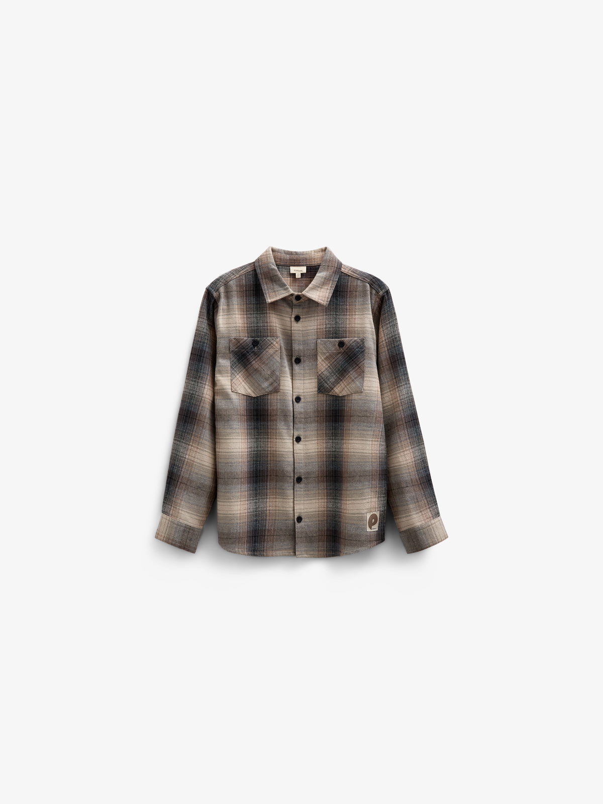 Checked Flannel Shirt - Tween - Brown Navy Check | 100527 Henry
