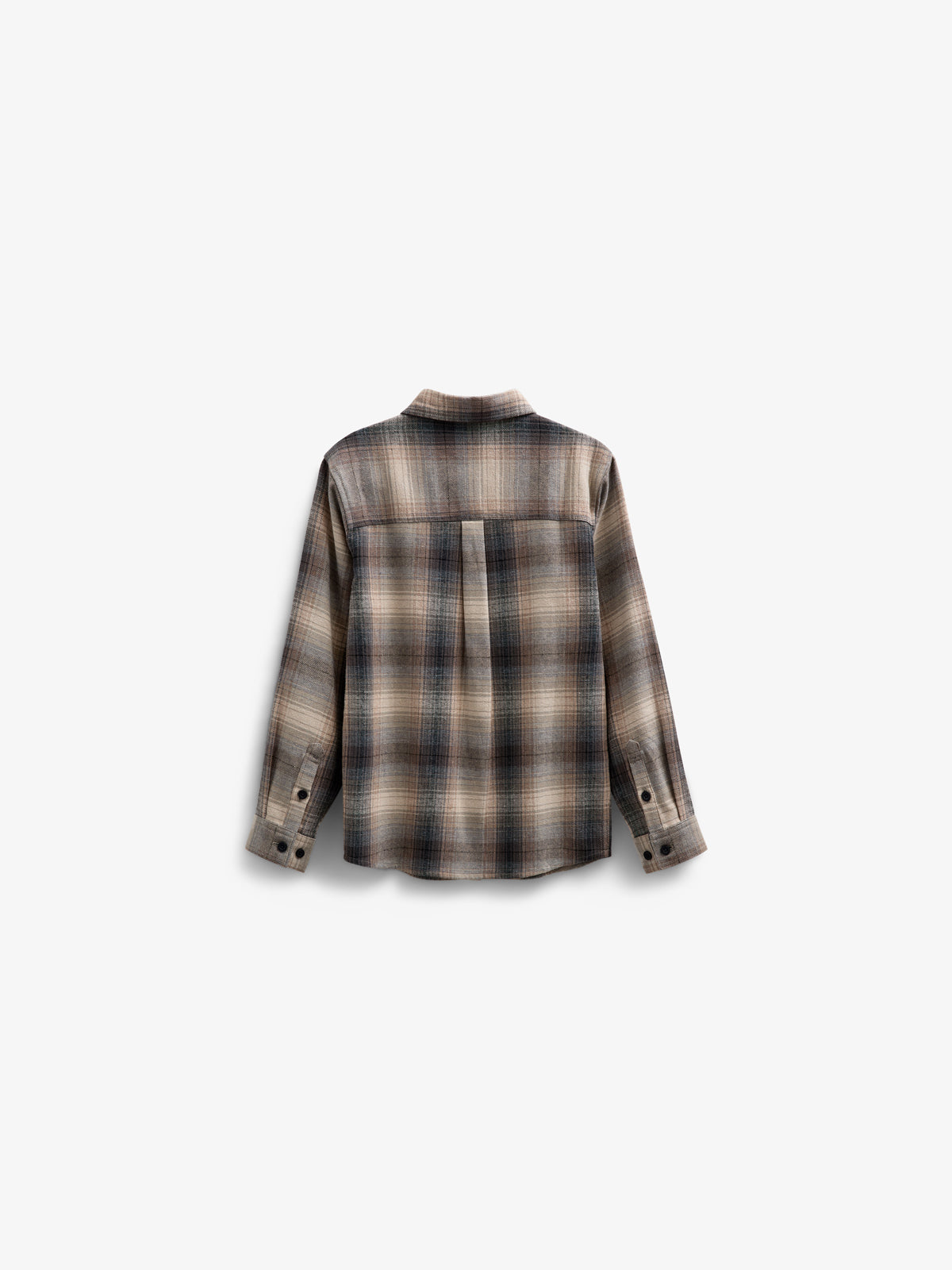 Checked Flannel Shirt - Tween - Brown Navy Check | 100527 Henry
