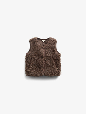 Faux Fur Vest - Kids - Chocolate | 100552 Ellie
