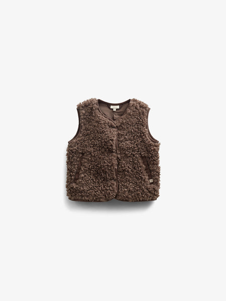Faux Fur Vest Tween Chocolate 100553 Ellie - Main Image