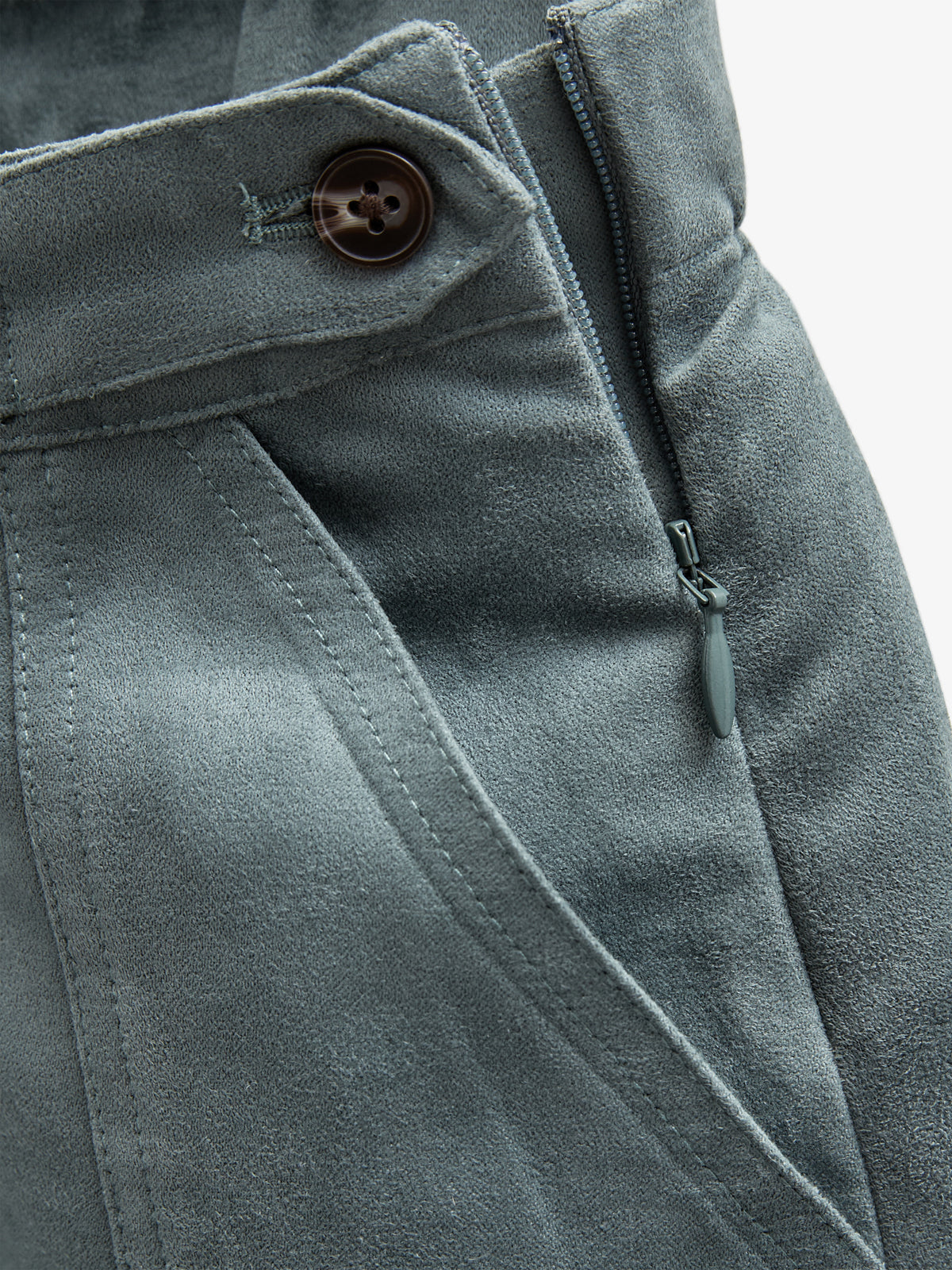 Faux Suede Skirt - Kids - Dusty Dark Green | 100594 Selene