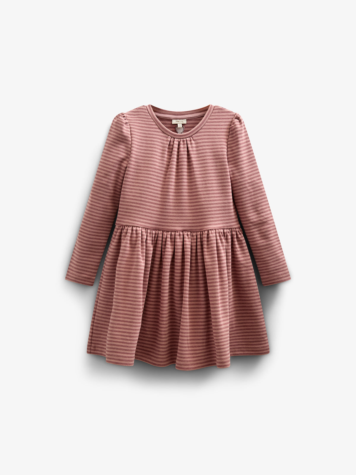 Striped Jersey Dress - Kids - Rose Stripe | 100650 Elise