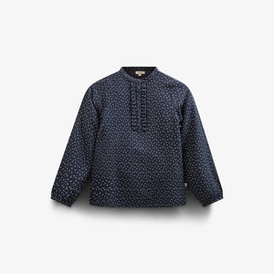 Printed Crepe viscose Shirtblouse - Tween - Navy | 100658 Ana