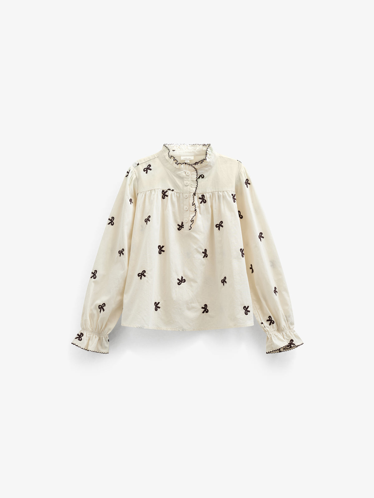 Poplin Blouse with Embroidery - Tween - Off White | 100674 Adison