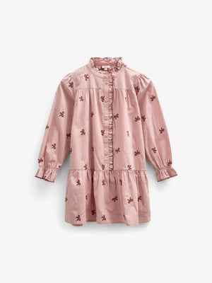 Poplin Dress with Embroidery - Kids - Rose | 100681 Adison