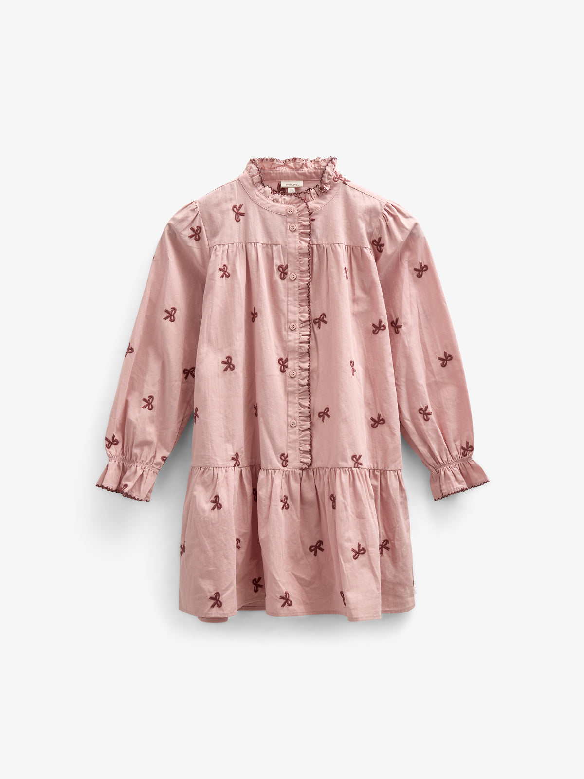 Poplin Dress with Embroidery - Kids - Rose | 100681 Adison