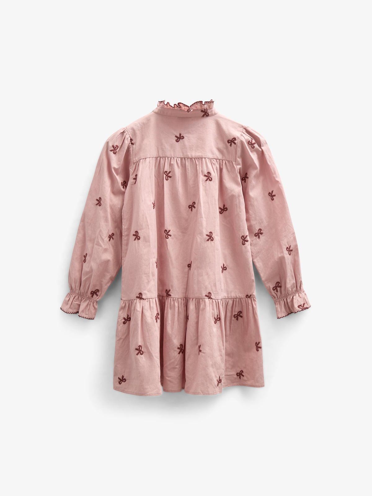 Poplin Dress with Embroidery - Kids - Rose | 100681 Adison