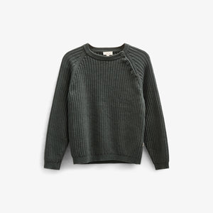 Cotton Knit Sweater - Tween - Forest Green | 100690 Jett