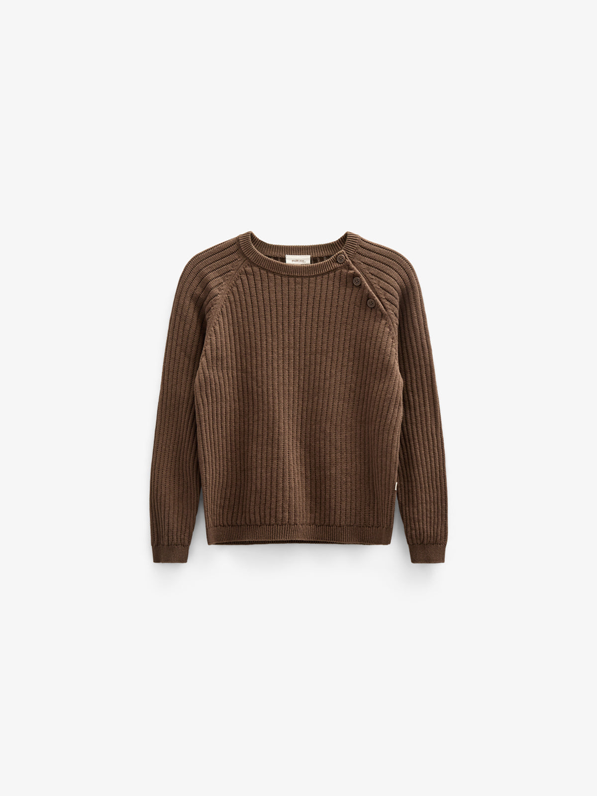 Cotton Knit Sweater - Kids - Coffee | 100691 Jett