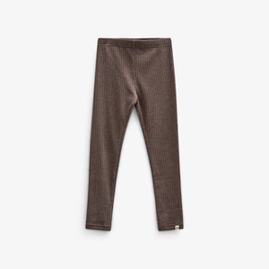 Soft Rib Leggings - Kids - Chocolate Melange | 100697 Alana