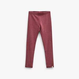 Soft Rib Leggings - Kids - Burgundy Melange | 100698 Alana