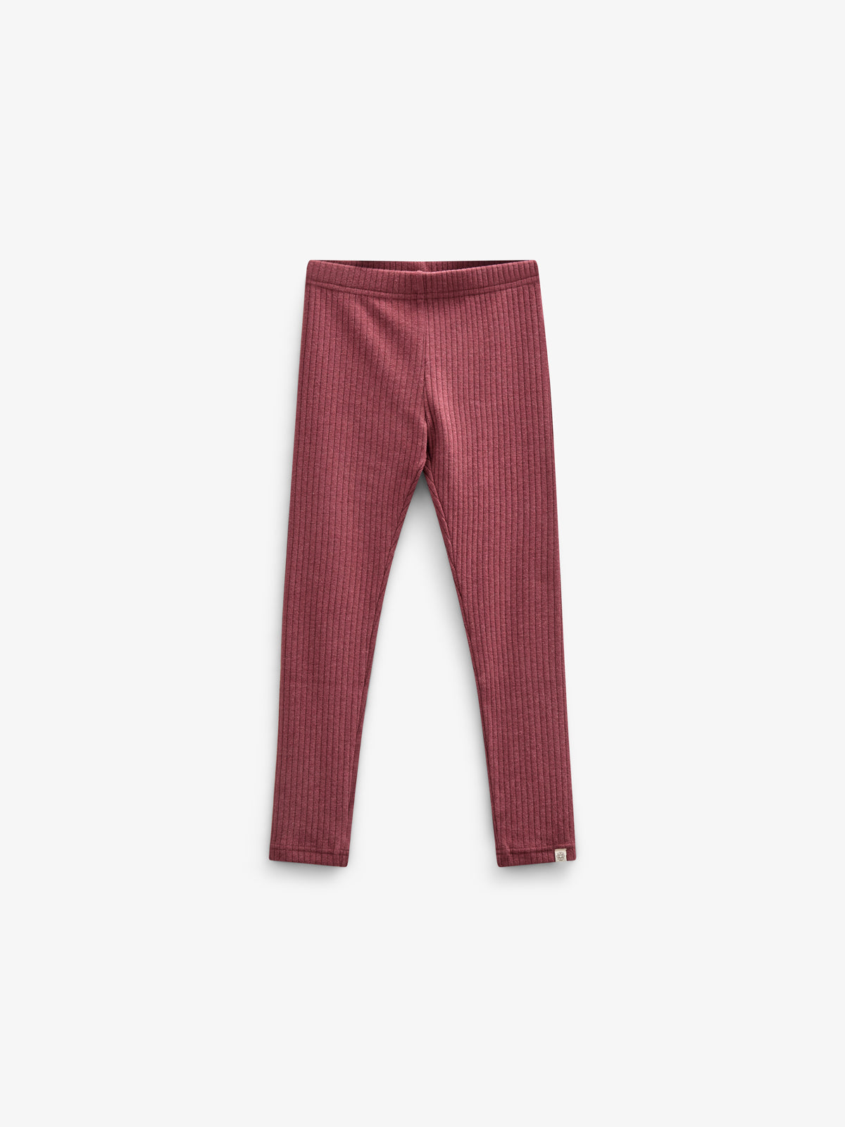 Soft Rib Leggings - Kids - Burgundy Melange | 100698 Alana