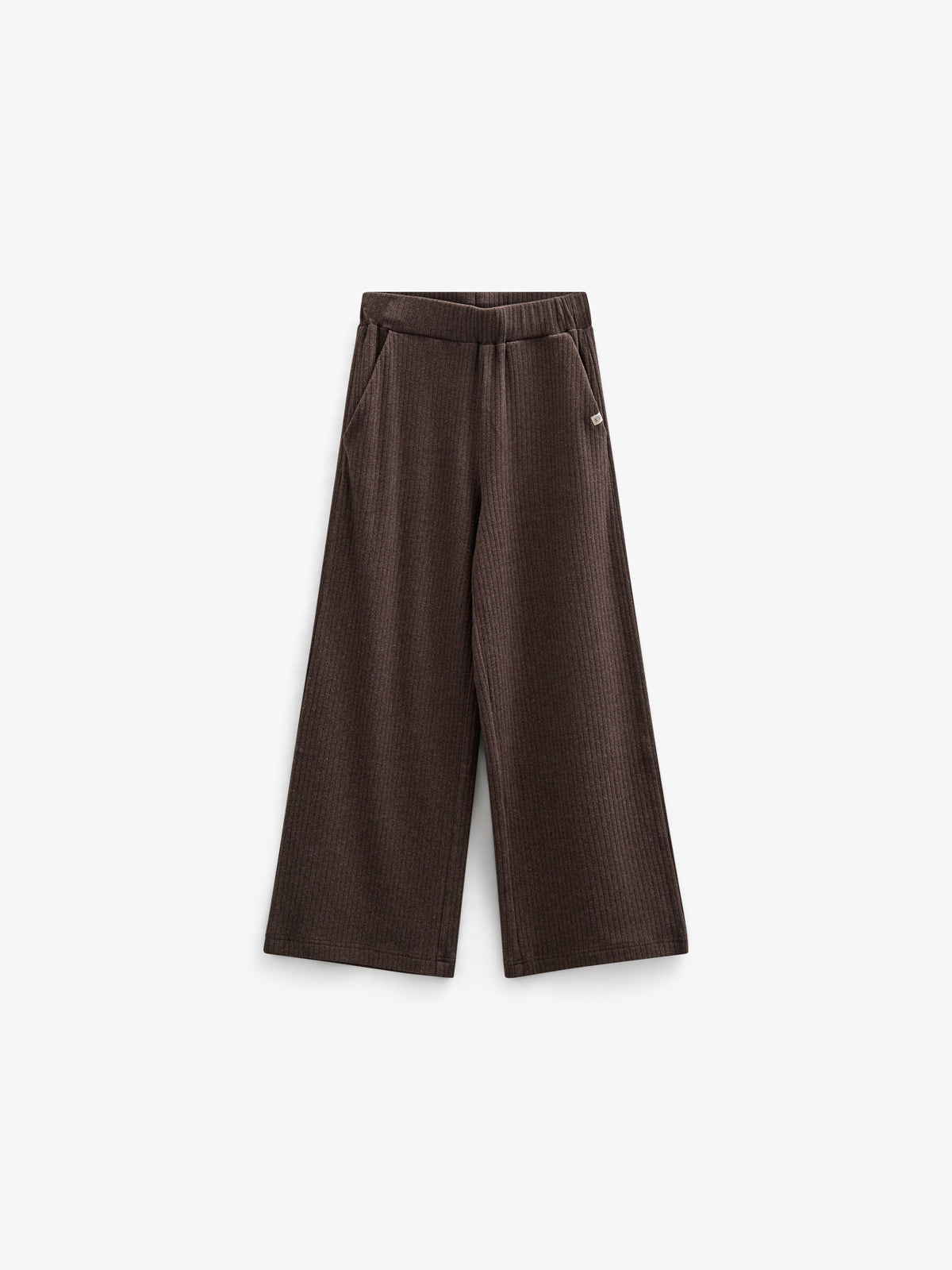 Soft Rib Wide Leg Pants - Tween - Chocolate Melange | 100701 Alana