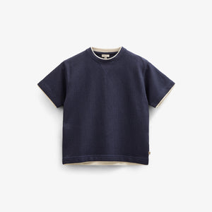 Textured Short Sleeve T-Shirt - Tween - Navy | 100710 Malthe
