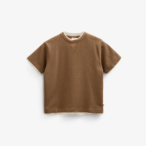 Textured Short Sleeve T-Shirt - Tween - Coffee | 100712 Malthe