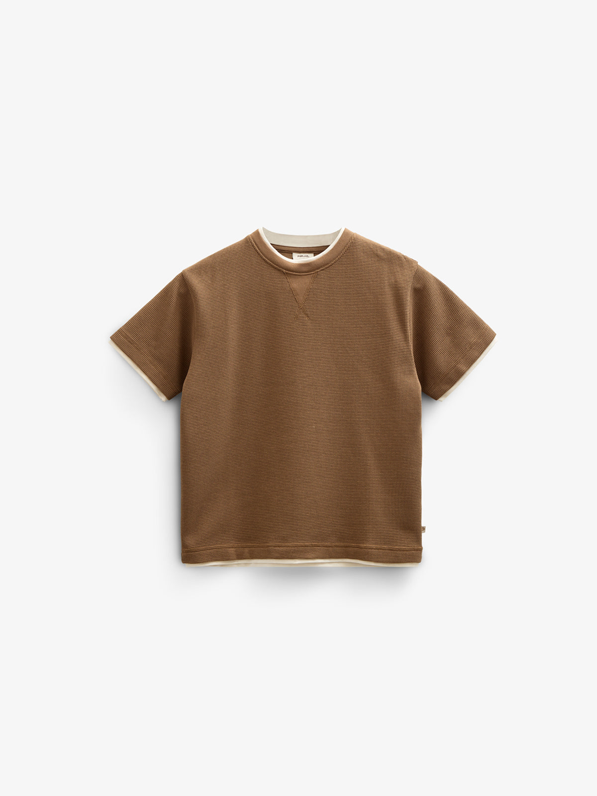 Textured Short Sleeve T-Shirt - Tween - Coffee | 100712 Malthe
